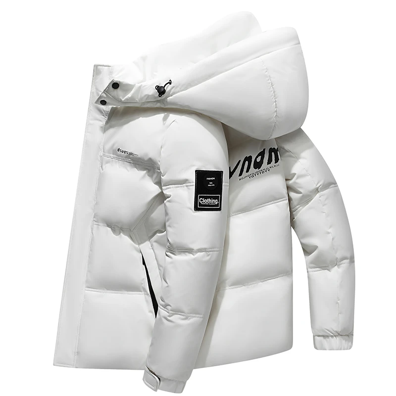 【可拆卸帽】冬季新款男士时尚白色羽绒服情侣户外休闲加厚保暖外套