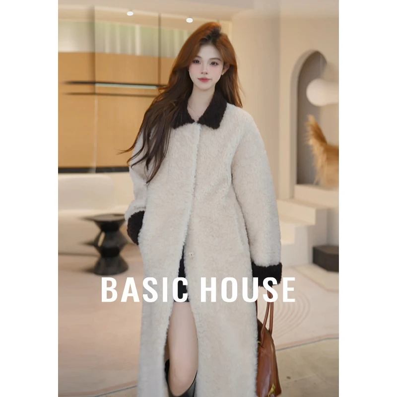 Basic House/百家好琥珀流光羊羔毛外套皮草B1195B58E12