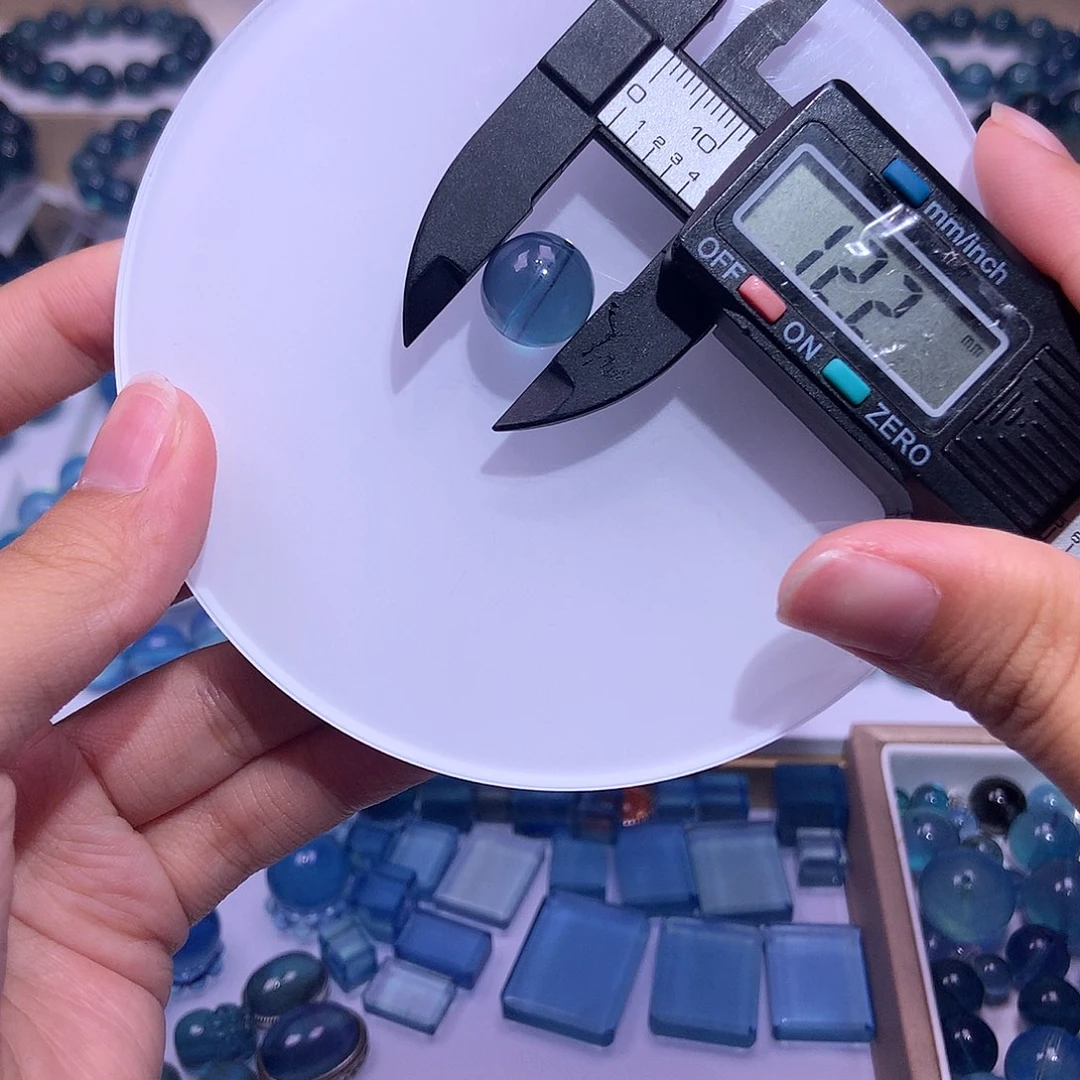 天然辰砂?****干魔鬼蓝单珠12mm