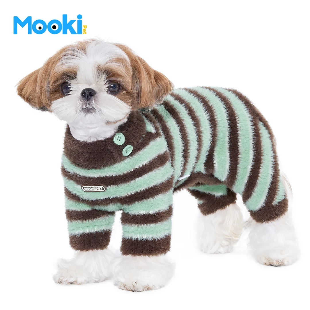 mookipet宠物狗狗四脚衣冬装新款衣服雪纳瑞小型犬毛衣舒适保暖