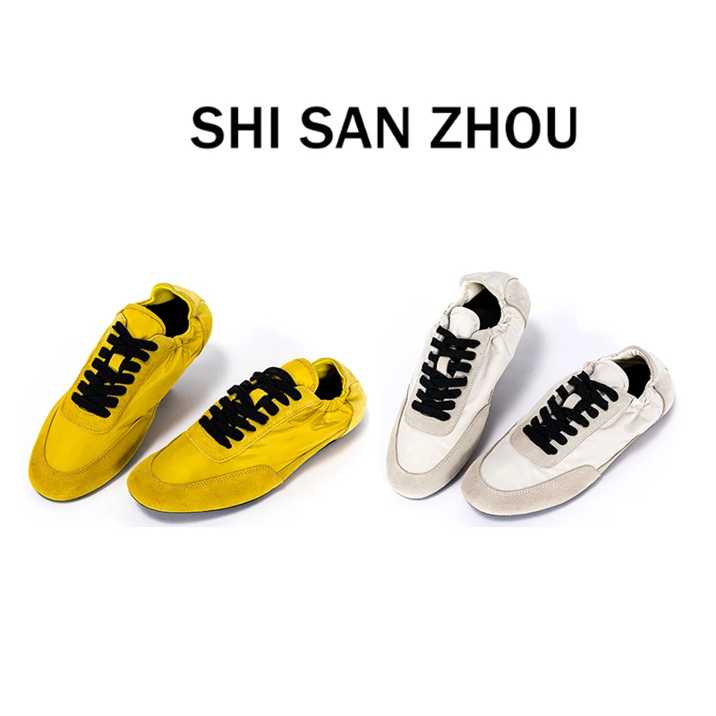 十三粥私服 宝藏单品 春季新款撞色复古百搭平底芭蕾阿甘运动鞋