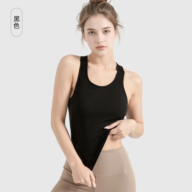 带胸垫无袖背心女夏季修身显瘦透气速干专业瑜伽服运动上衣健身衣