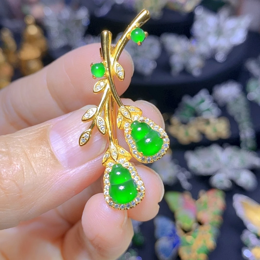 翡翠银S925镶嵌颈饰天然翡翠