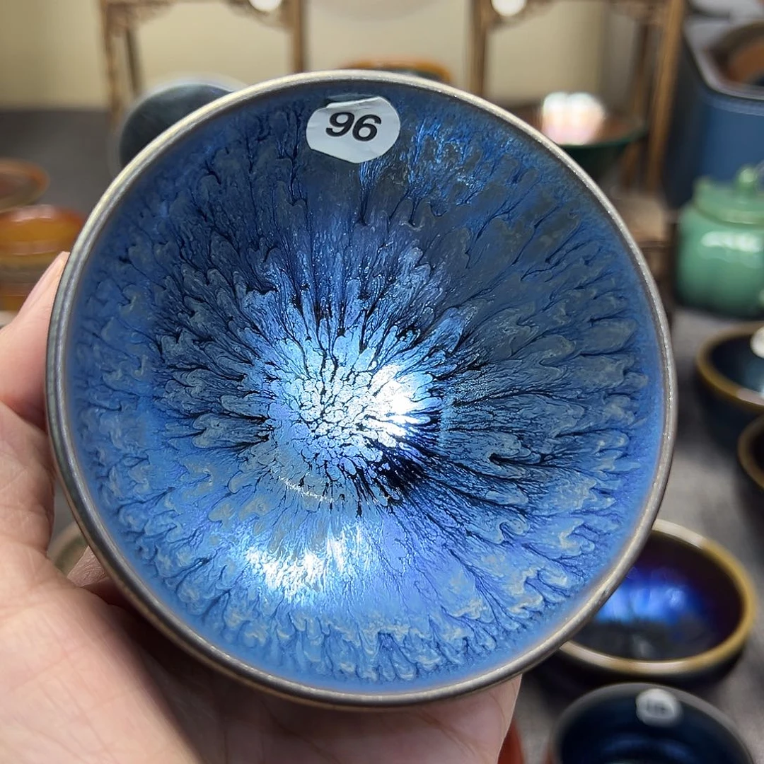 茶盏百花釉滴波体手工