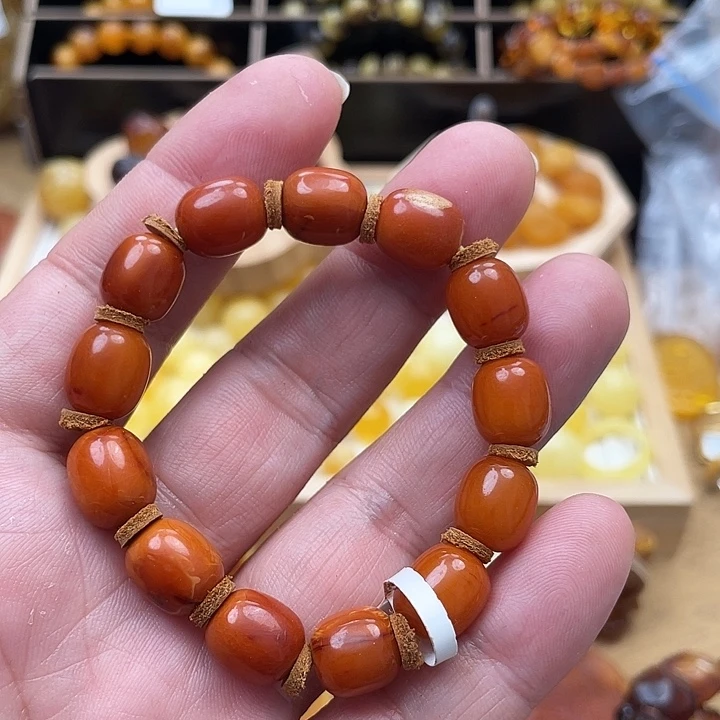 琥珀未镶嵌套链手串