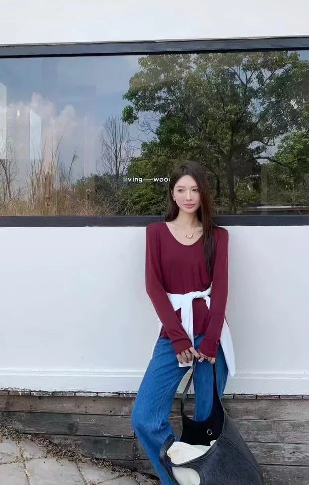 【素氧】蛋蛋领百搭时尚长袖打底衫