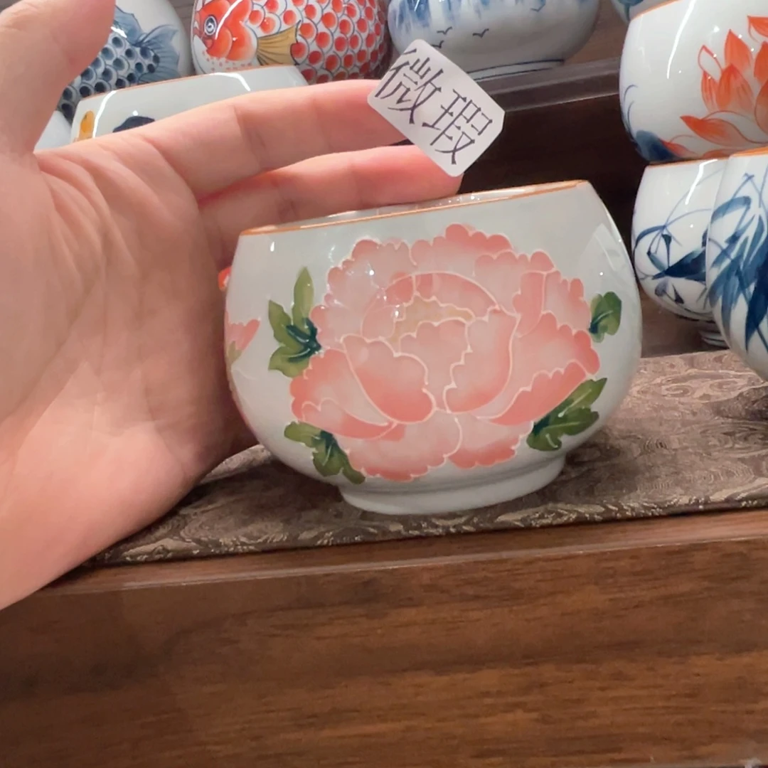 釉下手绘茶具微瑕