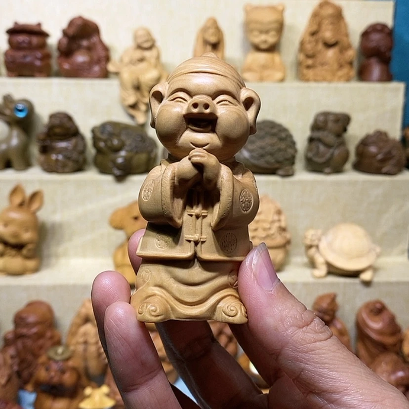 【闪购商品】黄杨木黑*黑恭喜发财猪