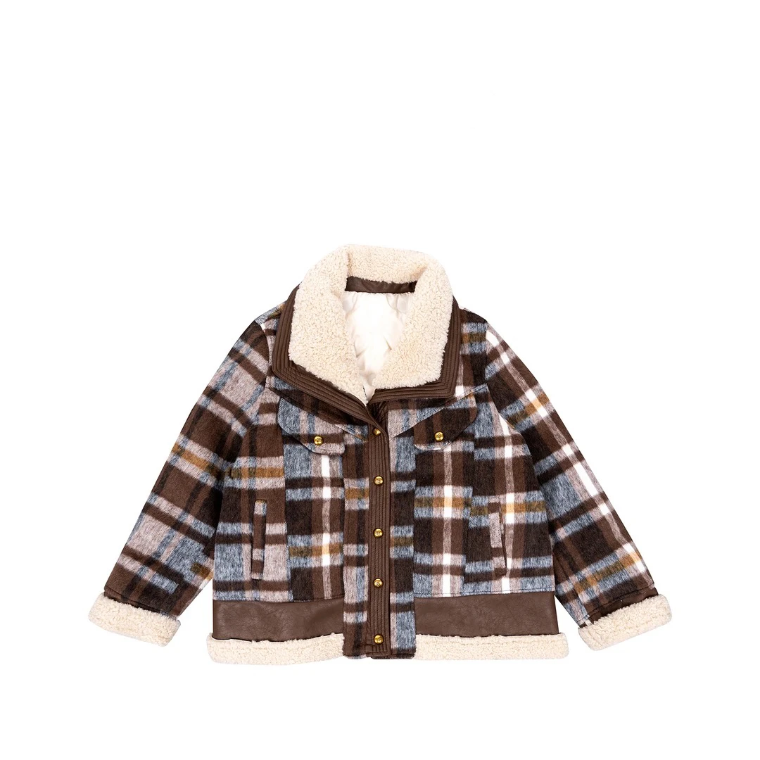 毛毛领格外套5057