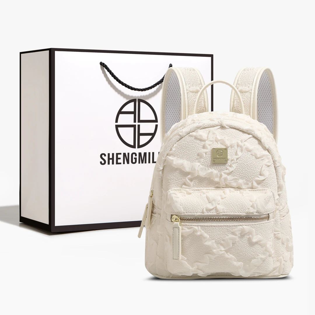 SHENGMILUO/圣米洛洋气小众双肩包包女容量质感时尚百搭通勤背包