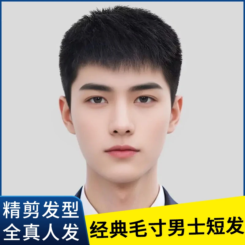 假发男士经典短寸发中老年修饰脸型自然气质显年轻真发丝全头套