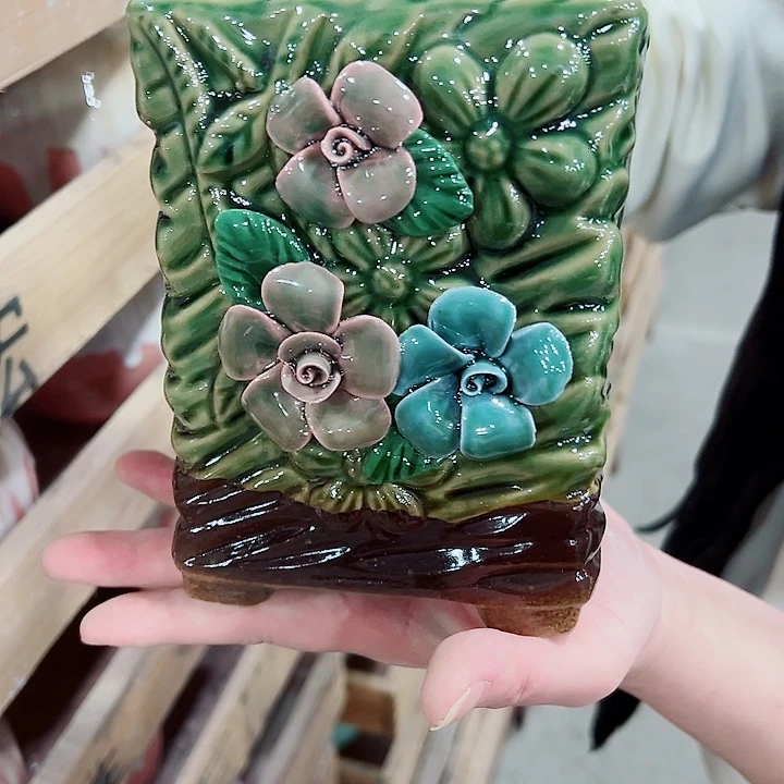 有孔，凑单福利满10元发货陶瓷多肉花盆！