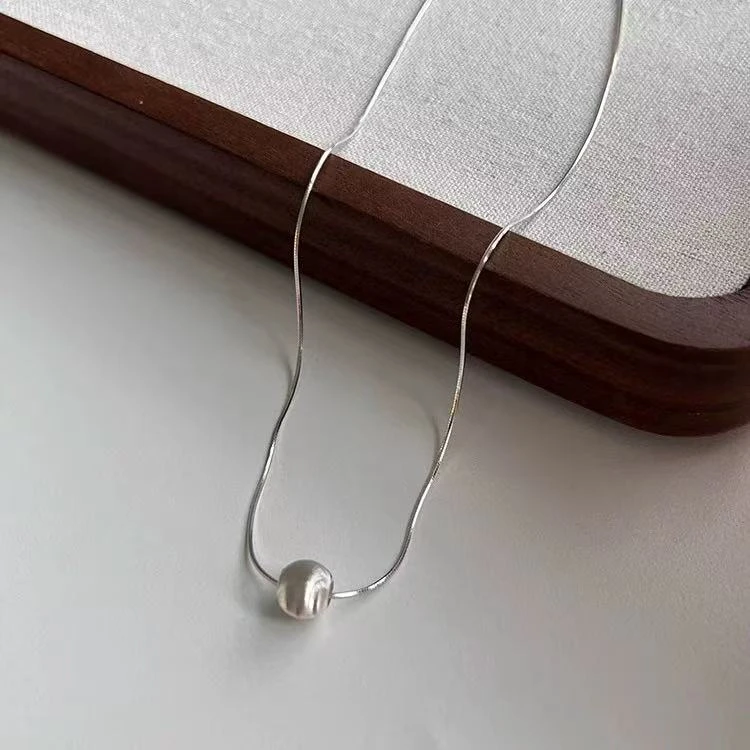 坠链均足银 FUYU足银制品 30 南瓜珠蛇骨项链时尚潮流流行元素