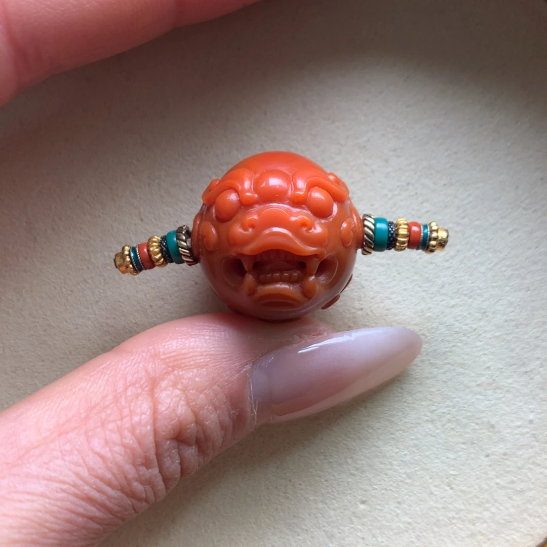 南红玛瑙未镶嵌保山天然原矿南红19mm+貔貅珠