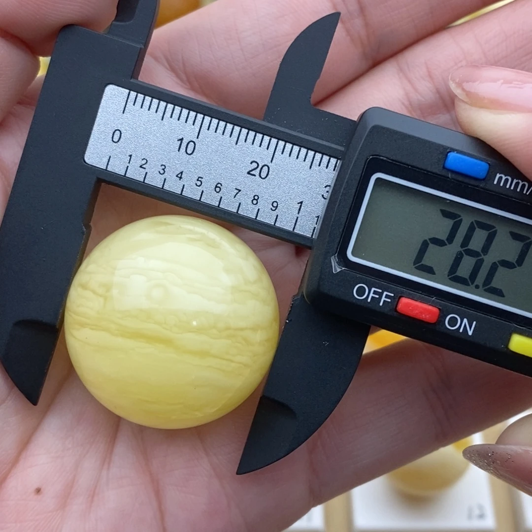 裸石蜜蜡9K金镶嵌浓蜡千层雪妖花珠子