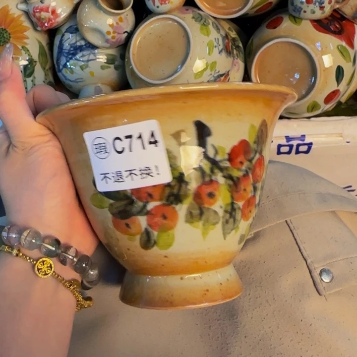 瓷片手工手绘陶瓷细微不一样