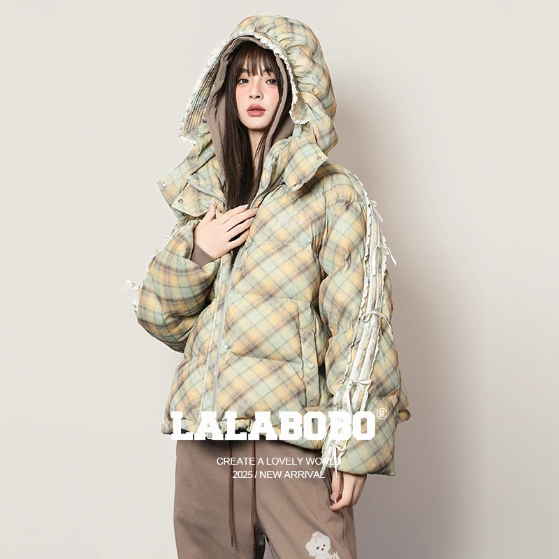 石家庄【90白鸭绒】LALA连帽奶油小狗蝴蝶结蕾丝LBED-WSYR11