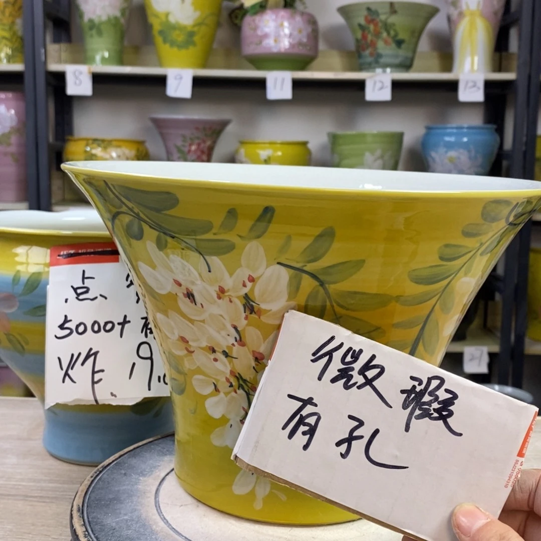 景德镇手工手绘陶瓷花盆