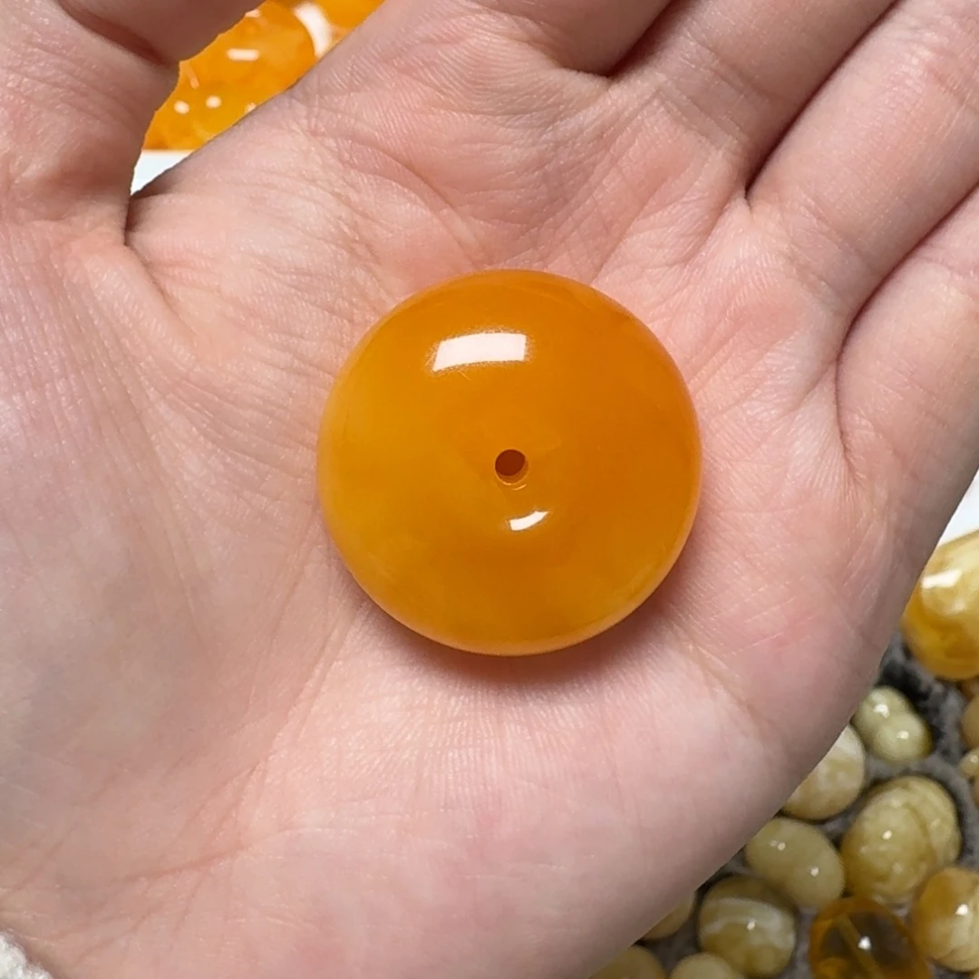 琥珀未镶嵌裸石蜜蜡平安扣