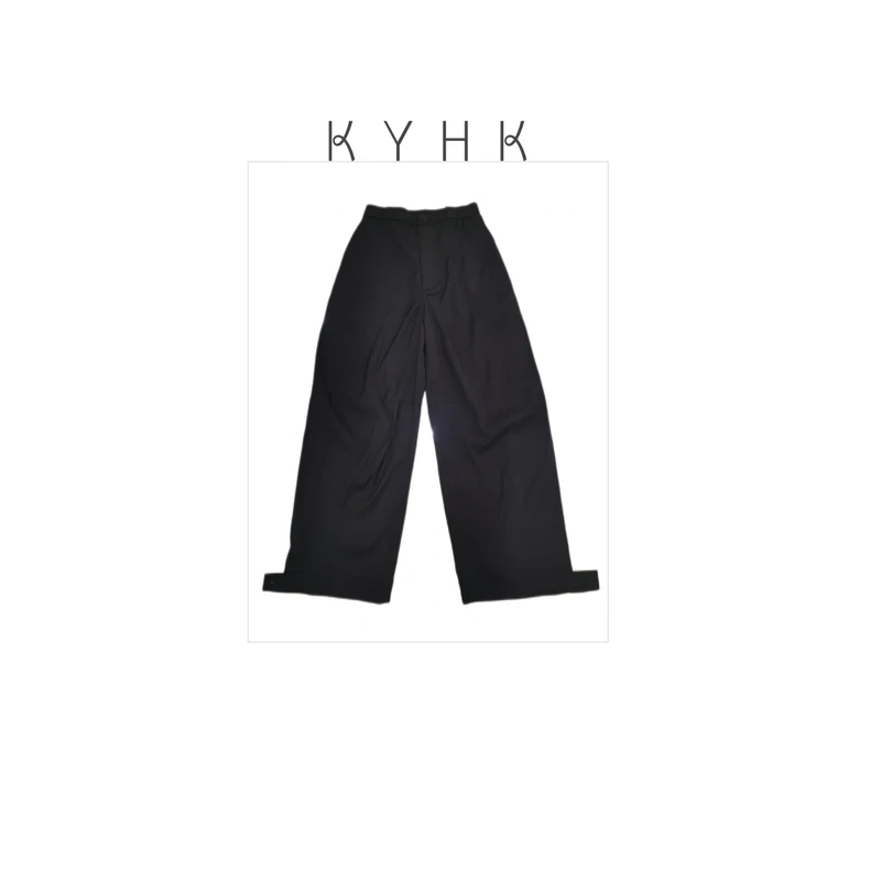 KYHK小众设计廓形弯刀休闲裤230514