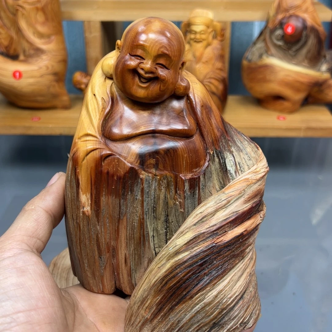 遥***觉木崖柏木摆件手把件