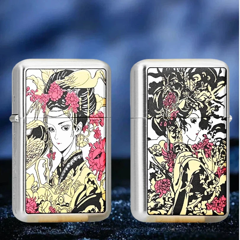 ZORRO佐罗白镍古典美人防风打火机男士送男友达人1无油