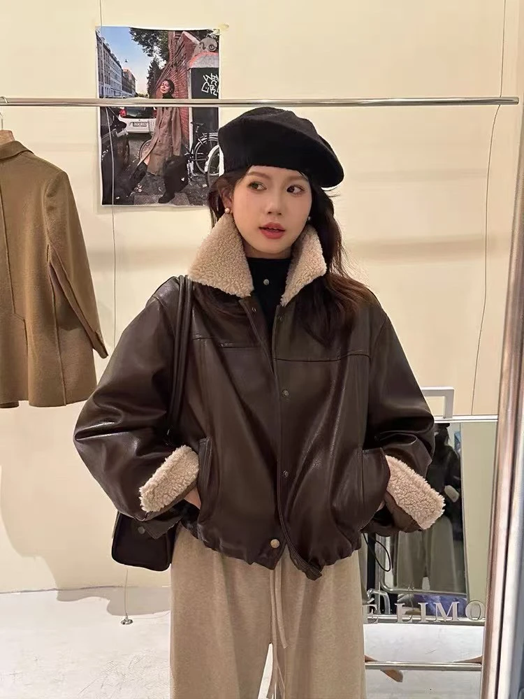 高品质PU软皮质羽绒服