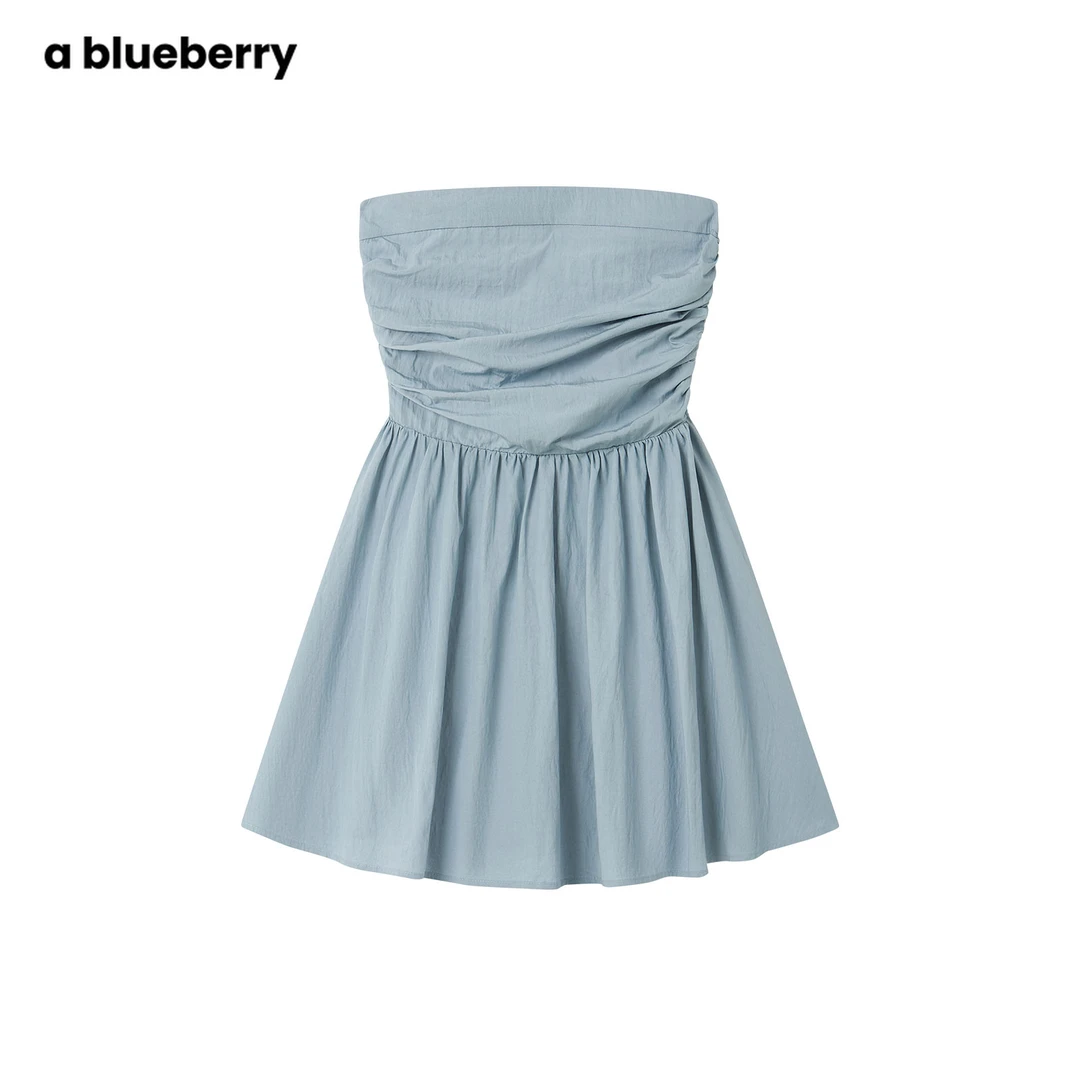 a blueberry配挂脖花朵连衣裙BA3193