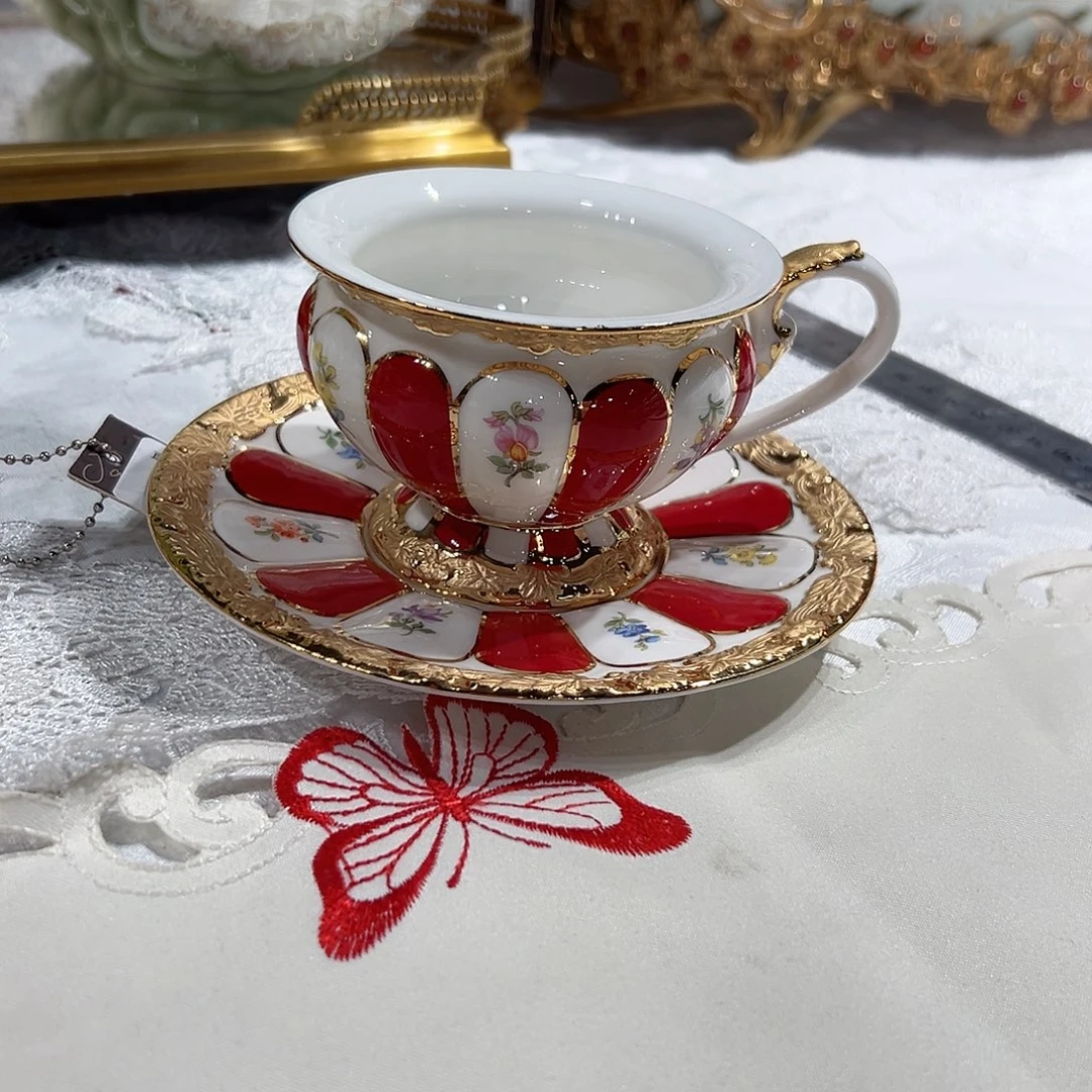 陶瓷R044骨瓷鎏金款杯碟