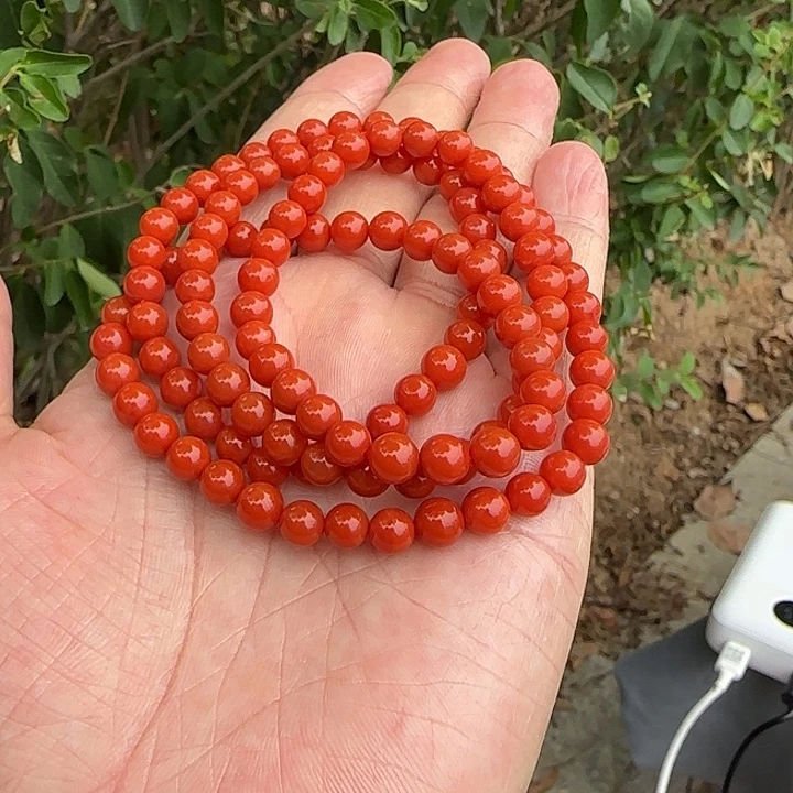 颈饰未镶嵌南红玛瑙满色柿子红卡6