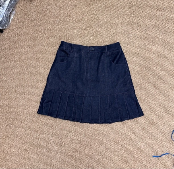 林杠杠秋季新品/定制版牛仔百褶短裙