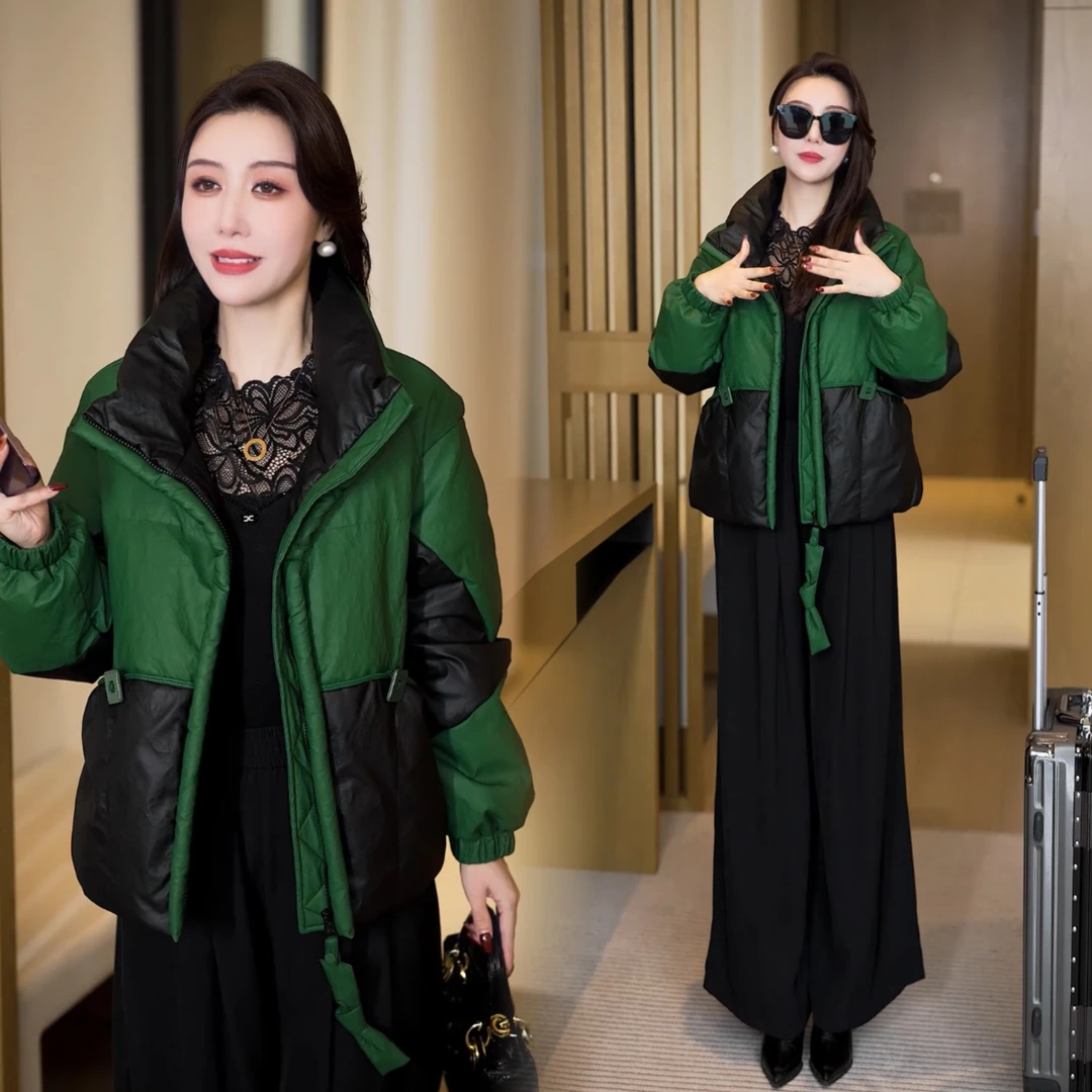 棉衣外套女装2025冬季新款洋气保暖拼接棉服韩版宽松休闲加厚棉袄