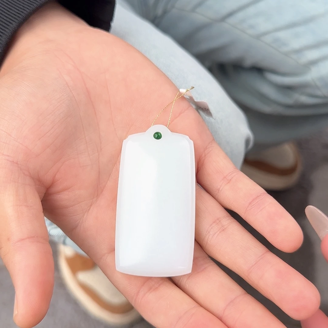 和田玉未镶嵌颈饰白玉羊脂白收藏级无事牌吊坠