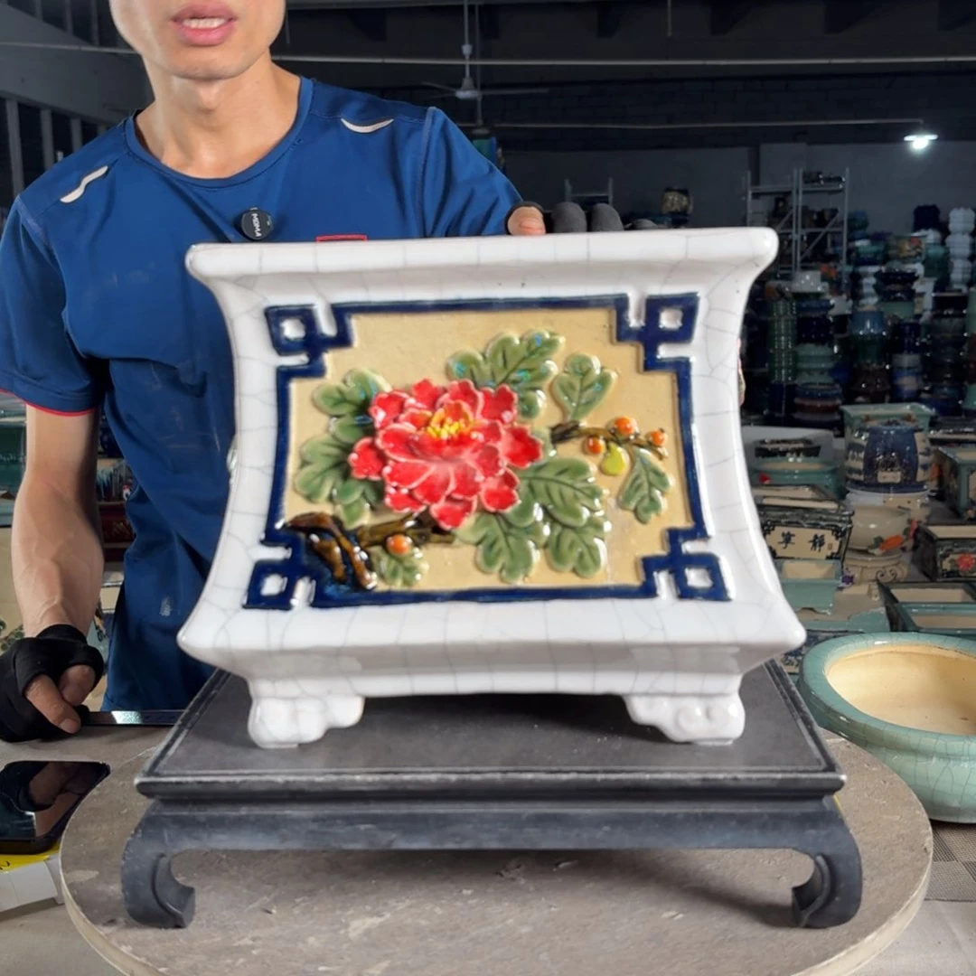 一风堂石湾花盆 微瑕 内19*19