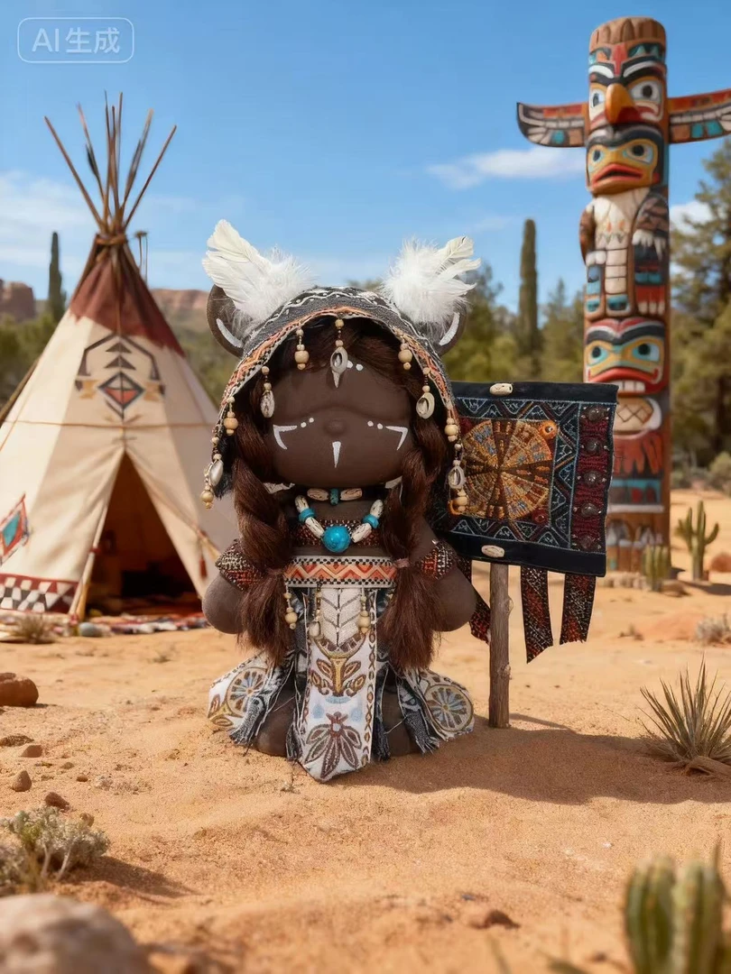 元来  医关款32厘米创意潮玩印第安系列大号手工摆件潮流电视柜