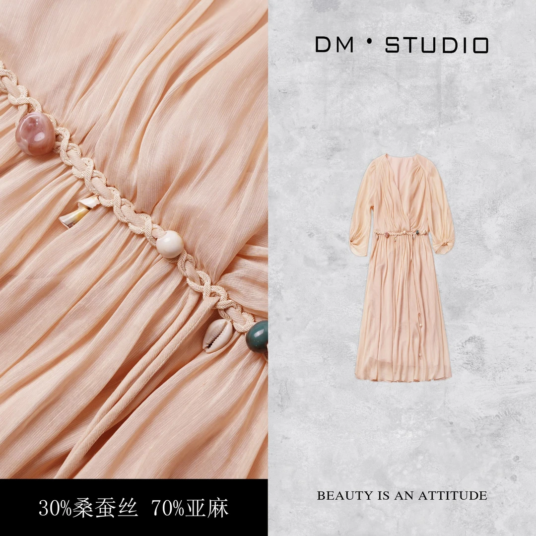 DEDM•STUDIO/夏季度假风减龄静奢高级感连衣裙2504LYQ/25S-1061W