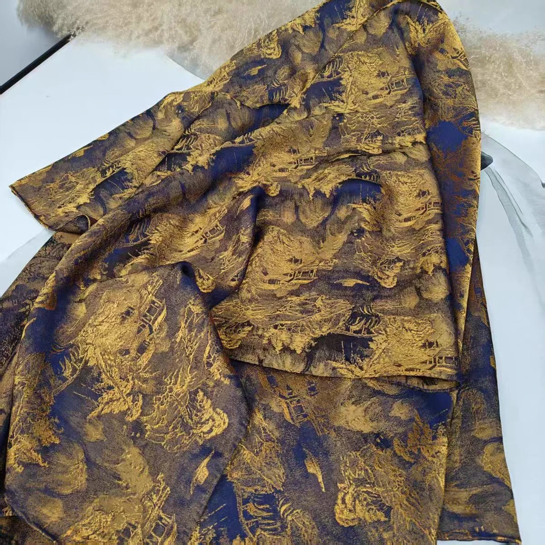 【鎏金】140*140重磅香云云锦高货重磅国风高端丝巾