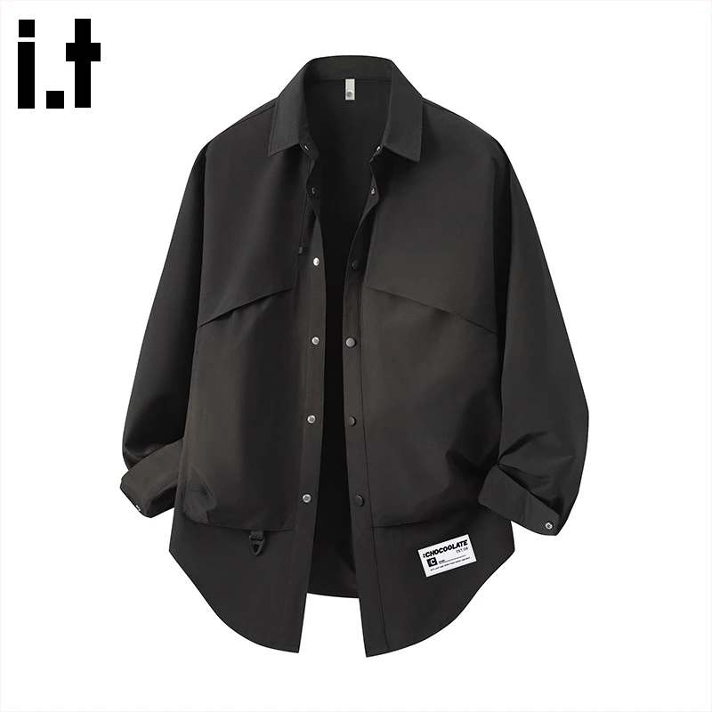 i.t:CHOCOOLATE长袖衬衫男士2025秋冬新款透气防晒薄外套工装衬衣