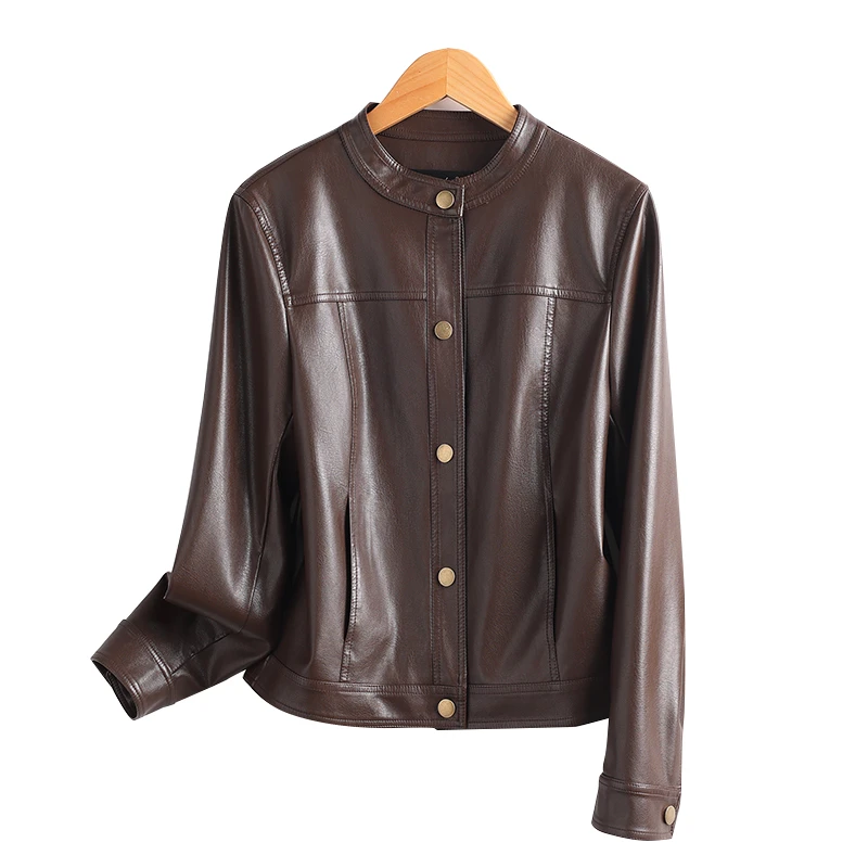 722J海宁真皮皮衣女短款皮夹克机车服皮衣外套女TD