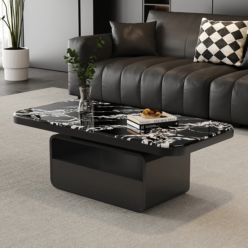 幕欧茶几轻奢个性长方形简约微晶石意式客厅极简北欧