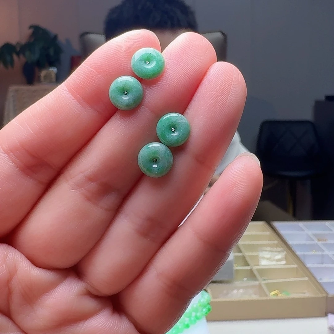 翡翠银S925镶嵌耳饰多样性发货其一