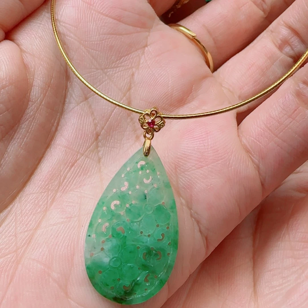 翡翠银S925镶嵌颈饰含项链