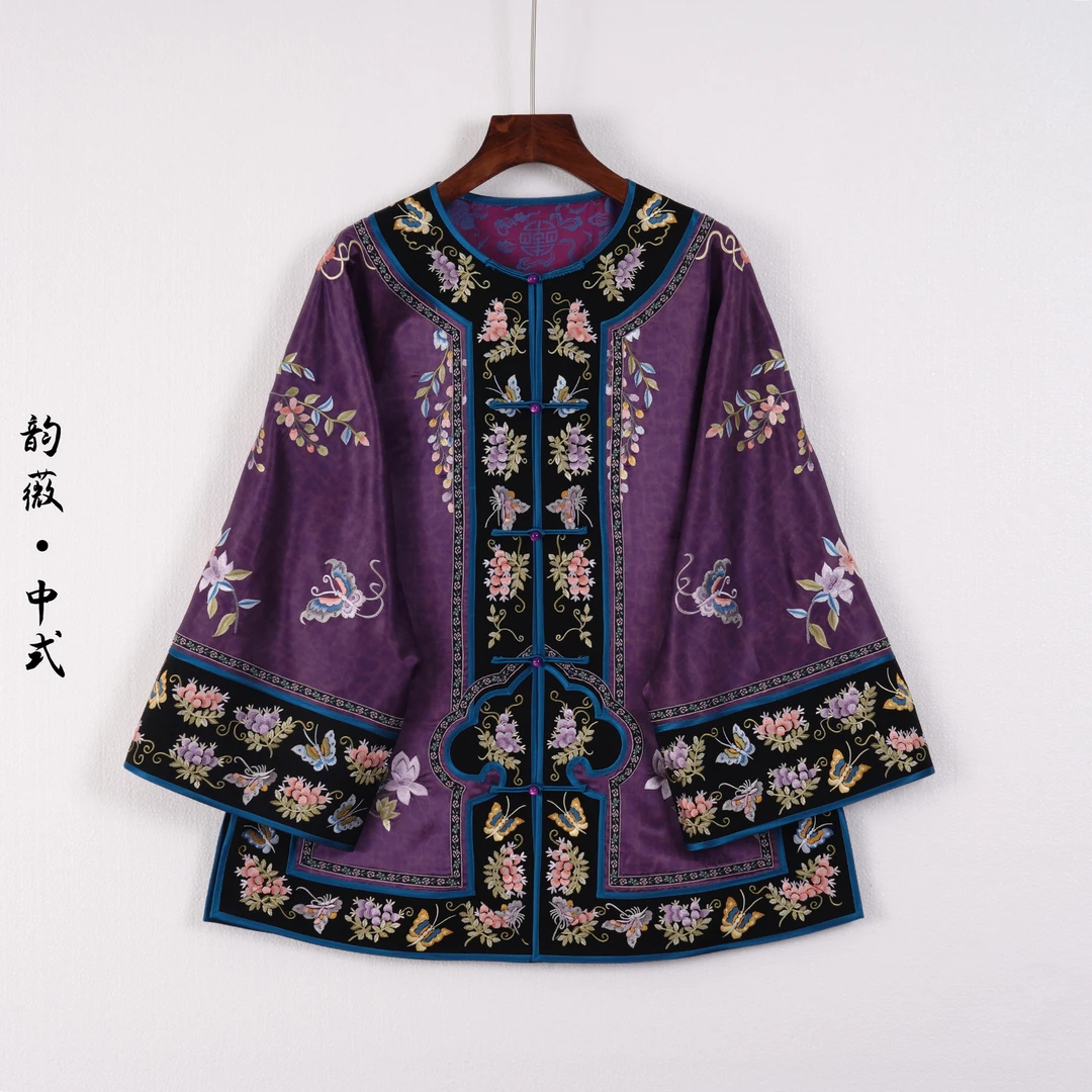 刺绣圆领女士薄款常规款上衣新中式中国风复古女装10167