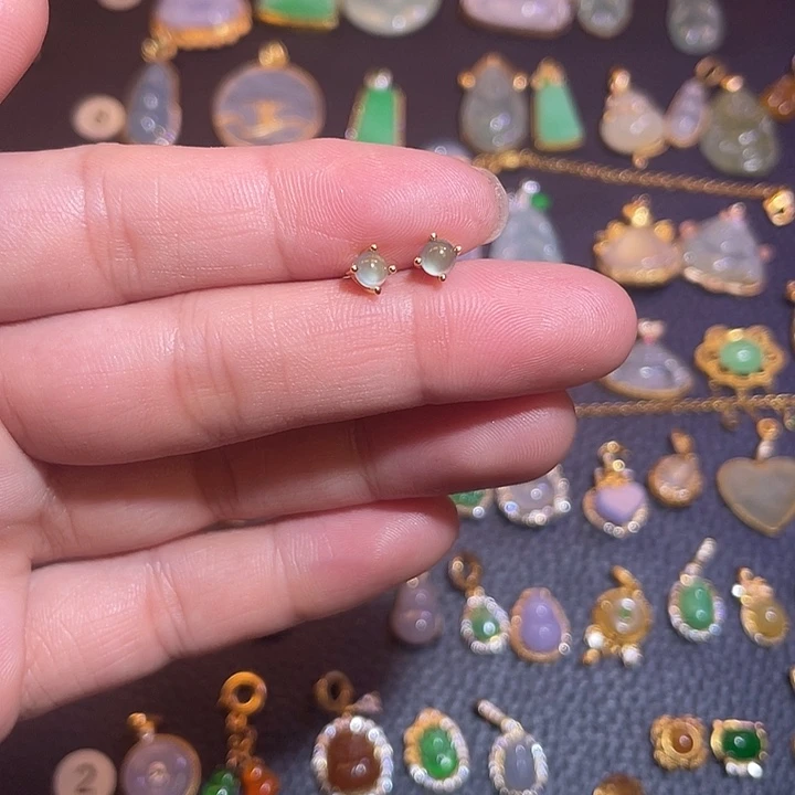 翡翠银S925镶嵌吊坠(不含链)天然翡翠