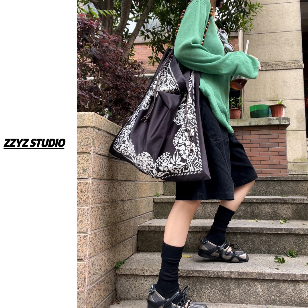 【ZZYZ】“踏进银河”复古松弛感宽松百搭牛仔阔腿工装中裤