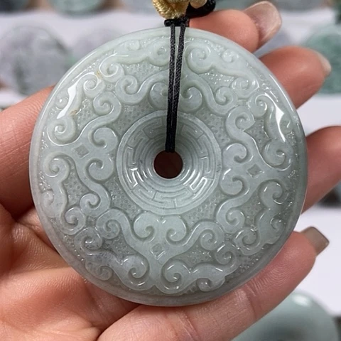 翡翠颈饰未镶嵌仿古扣两面工福利