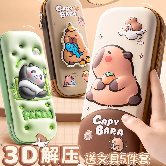 卡皮巴拉笔袋女生2025新款高颜值ins风初中生男孩大容量小学生铅