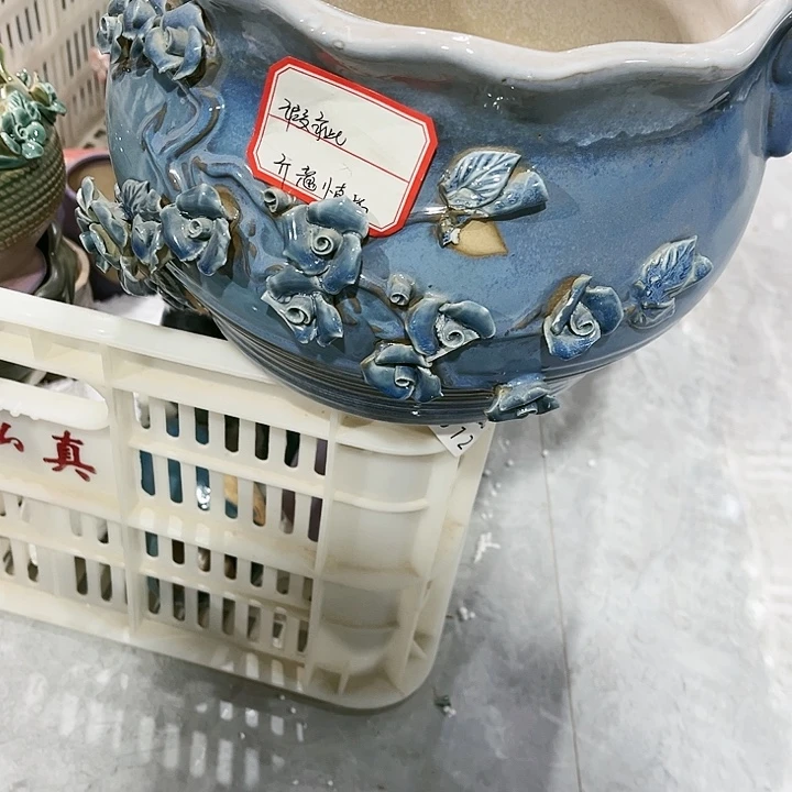 瓷片花盆多肉植物艺术品