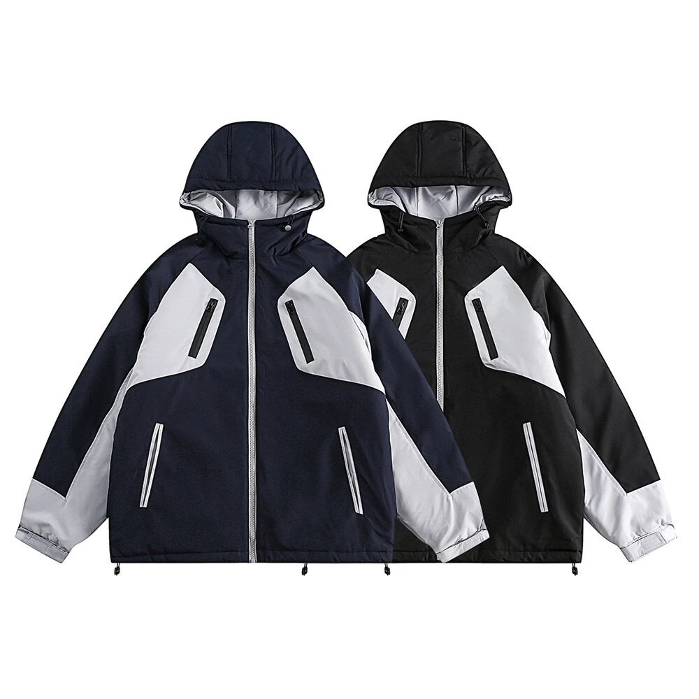 美式复古潮牌撞色防风防水加厚保暖棉衣外套男女-M921