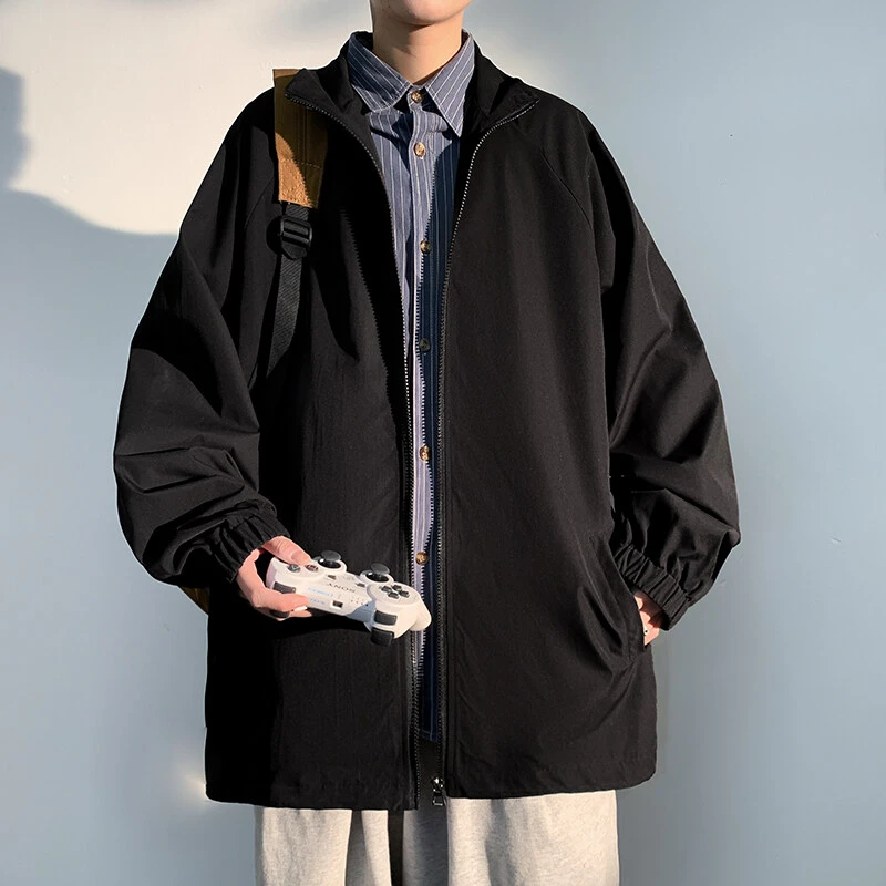 软壳无帽立领外套男款春秋季潮牌大码户外修身痞帅高级感工装夹克